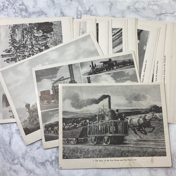 Vintage 1940s Railroad Train Educational Photo Print Set 1-56 - Picture 1 of 11